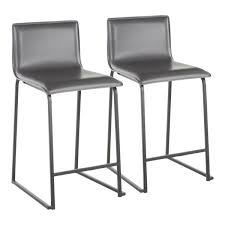 Nathan James Kira 24 Counter Bar Stool Set Of 2 Gray Leather Seat Silver Metal Frame 23102 The Home Depot In 2020 Metal Counter Stools Counter Stools Lumisource
