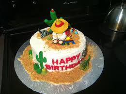 Mexican Theme Birthday Party For Men Mexican Themed Cake With Fondant Decorations Mexican Themed Cakes Mexican Cake Themed Cakes