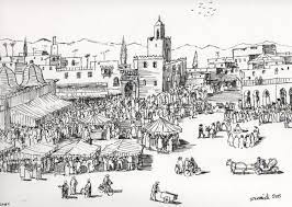 La Place Jamaa El Fna Marrakech Dessin Par Abdellatif Zeraidi عبد اللطيف الزرايدي Artmajeur Dessin Journal De Voyage Illustration