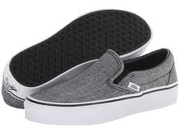 Black And Grey Slip On Vans Vans Classic Slip On Suiting Grindle Grey Zappos Com Free Shipping Both Ways Slip On Sneakers Vans Slip On Sneaker