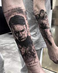 Updated 40 Heroic Captain America Tattoos Captain America Tattoo Captain America Tattoo Black And White Marvel Tattoos