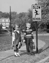 Brother And Sister Waiting For The School Bus 1957 Lunch Boxes In Hand Vintage School Kids School School
