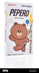 Winneconne, WI - 15 December 2019 : A package of Lotte pepero line friends  white chocolate snack on an isolated background Stock Photo - Alamy