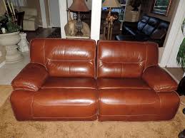 Infinite motion marvel chianti leather power reclining sofa with power headrest. Macy S Beckett Cognac Leather Dual Power Reclining Sofa
