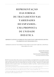 PDF) Representação das formas de tratamento nas variedades do espanhol: uma  proposta de unidade didática