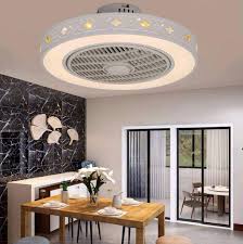 A chandelier ceiling fan adds function and glamourous style; Fan Light Led Ceiling Lamp Modern Ceiling Fan With Lighting Remote Control Dimmable Adjustable Fan Quiet Ceiling Fan Living Room Bedroom Children S Room Ceiling Light O50cm 40w Energy Class A Buy Online