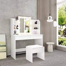 Allied express is the biggest and independently owned courier company in australia with offices in all major mainland. White Dressing Table Makeup Vanity Table Stool Set With Drawers And Lighted Mirror Crazy Sales