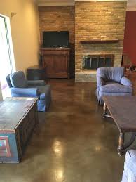 Here Is The Other Angle Of The Stained Concrete Overlay Living Room Floor In Dallas Tx Stained Concrete Living Room Flooring Diy Stained Concrete Floors