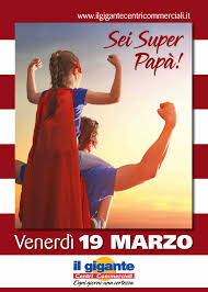 C'entra san giuseppe, il papà adottivo di gesù, almeno nei paesi di tradizione cattolica la festa del papà può essere un giorno difficile per chi non ce l'ha più, come scrive l'illustratore gipi su twitter, o per chi non l'ha mai avuto, o. Festa Del Papa Il Gigante Centri Commerciali
