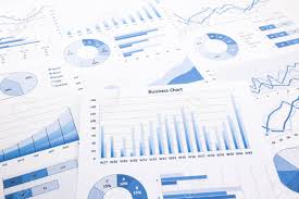Blue Business Charts Graphs Reports And Paperwork For Financial