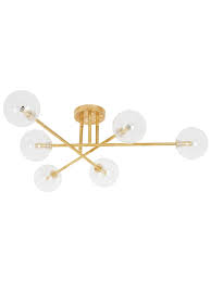 Aksel 6 Light Ctc In Brass Clear Low Ceiling Lighting Low Ceiling Light