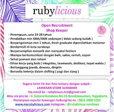 5 info lowongan kerja di kota jepara 2019 | info loker terupdate info loker terupdate, lowongan kerja jepara, lowongan kerja jepara februari 2019. Lowongan Kerja Shop Keeper Di Rubylicious Surabaya Pendidikan Rohani Komunikasi