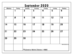Denna utskrift är endast för privatbruk. Kalender 48ms September 2020 For Att Skriva Ut Michel Zbinden Sv