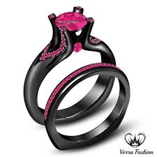 Black And Pink Wedding Ring Pin On Wedding Rings