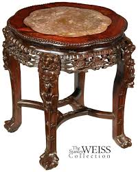 Swc Large Export Chinese Side Table With Inset Marble Side Table Antique Chinese Furniture Table