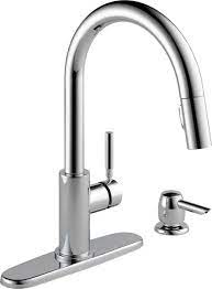 Brand new delta trash kitchen faucet matte black finish. Single Handle Pull Down Kitchen Faucet With Soap Dispenser 19933 Sd Dst Delta Faucet