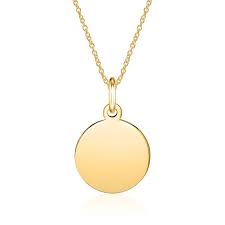 This jewelry piece was proudly made in the usa. Unique Engravable Pendant In 14k Gold Round Gp0320 14kysl