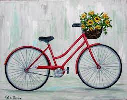 I've been painting my whole life and have a passion for the arts and art education. Red Bicycle Painting Bicycle With Sunflowers In Basket Bicycle Art 11 X 14 Gallery Wrapped Canvas Wall Art Bicycle Painting Bicycle Art Wood Wall Art Diy