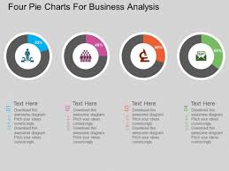 Four Pie Charts For Business Analysis Powerpoint Template