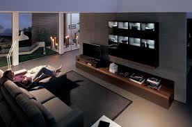 Modern Living Room With Dark Wood Media Center Living Room Entertainment Center Living Room Entertainment Dark Wood Living Room