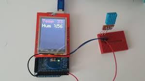 2 4 Tft Lcd Touch Shield For Arduino Uno Code Arduino Mega 2 4 Tft Lcd Shield Dht11 Temperature And Humidity Displaying Arduino Arduino Projects Lcd
