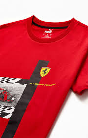 Ferrari shield logo pu badge. Puma Scuderia Ferrari T Shirt Pacsun