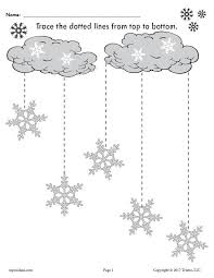 Part of having good handwriting involves keeping lines of text straight across the page. Printable Winter Snowflakes Line Tracing Worksheets Supplyme