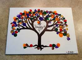 Kid Crafts For Daddy S Birthday By Linda Johnson Drew A Tree On Canvas W A Sharpie Let Little Fingers Create A Colorful Masterpiece For Daddy S Bi Kids Craft Gifts Daddy Birthday Daddy Day