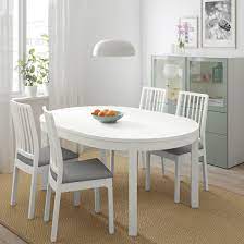 Bjursta Ekedalen White Ramna Light Grey Table And 4 Chairs Ikea Living Room Dining Room Combo Dinning Room Ideas Small Dining Room Renovation