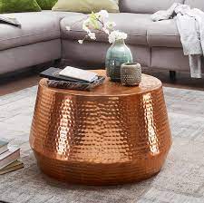Weitere ideen zu couchtische, tisch, couchtisch. Finebuy Couchtisch Maresh 60x60x36 Cm Aluminium Beistelltisch Kupfer Orientalisch Rund Flacher Hammerschlag Wohnzimmertisch Couchtisch Rund Couchtisch Metall