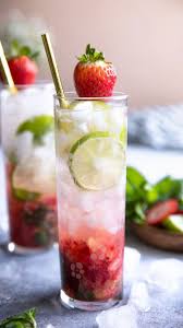 Jalapeno Frozen Margaritas And 10 Other Delicious Frozen Drinks Strawberry Mojito Recipe Strawberry Mojito Mojito Recipe