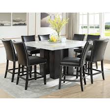 High coffee bar pub table round square central metal dining table. Star Camila Cm540pb Pt 8xcckn 9 Piece Counter Height Dining Set With Marble Top Efo Furniture Outlet Pub Table And Stool Sets
