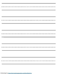 Most kindergarten aged kids are given a bottom base line for worksheets and one inch lined paper for handwriting practice. Kindergarten Lined Paper By Noah Tye Teachers Pay Teachers