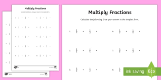 Times tables printable resource pack. Ks2 Multiplying Fractions Worksheets Maths Resource
