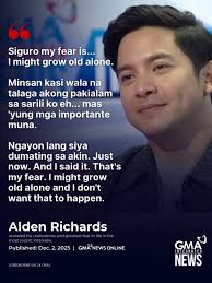 Alden Richards revealed his greatest fear in life: to grow old alone. The  Sparkle actor sat down with Nelson Canlas for the GMA Integrated News  interviews and said that he realized his fear just ...
