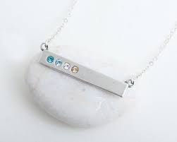 Birthstone Necklace Bar Necklace Silver Bar Birthstone Etsy In 2021 Birthstone Bar Necklace Silver Bar Necklace Bar Necklace
