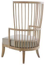 The elegant spindle design will bring a new look to your space. Spindle Wing Chair Gray Leather Transitional Armchairs And Accent Chairs By Global Views And Studio A Houzz