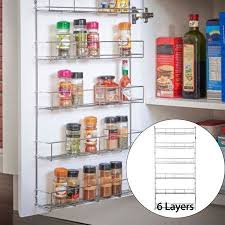 6 Tier Metall Gewurzregal Wandhalterung Kuche Gewurze Organizer Vorratsschrank Hangen Krauter Gewurzglaser Kitchen Storage Rack Kitchen Design Diy Pantry Wall