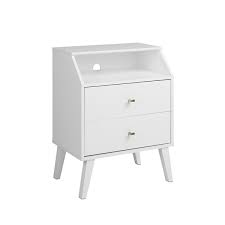 Designed with one open shelf and two drawer, this chest helps store. Prepac Milo 2 Drawer Night Stand With Angled Top White Wdnr 1403 1 Rona