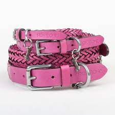 lucky leather dog collar in hot pink from 52 www rokabone co uk