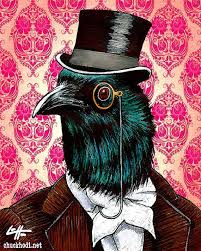 Print 8x10 The Bird Man Raven Victorian Dark Art Etsy Dark Art Birdman Art