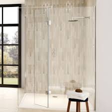 Aqata Design Solutions Matt Black Ds447 1700 X 760 Walk In Shower Enclosure With Hinged 350 Deflector Panel Ds447 17x76lh Mb