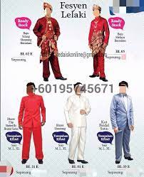 Terdapat berbagai jenis baju pengantin lelaki yang boleh didapati daripada jenis tradisional, moden, barat dan sebagainya. Facebook