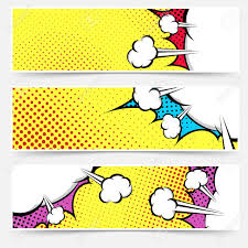 Pop Art Comic Book Yellow Header Collection Dotted Web Footer Explosion Bubble Set Background Vector Illustration Illustrati Pop Art Comic Pop Art Comic Art