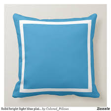 Solid Bright Light Blue Plain Pillow Zazzle Com In 2020 Blue Pillows Decorative Stylish Pillows Light Blue