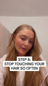 Step 8: Hands OFF, stop touching your hair so often #scalpcareroutine  #scalpcare #leaveinconditioner #hairoiling #oilyhairhacks #thinhair  #thinhairhacks #haircareroutine