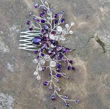 Crystal Purple Hair Comb Bridal Hair Comb Purple Crystal Headpiece Bridesmaid Hair Comb Bridesmaid Hair Accessories Violet Haircomb Bridesmaid Hair Accessories Bridesmaid Hair Pieces Bridal Hair Comb