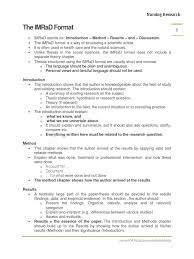 Imrad Format Scientific Method Inquiry It is often used in health care and the natural sciences.