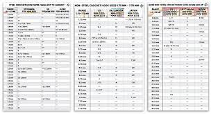 You can work small sections of tunisian crochet on a regular hook as long as it doesn't have a wide thumb grip (because this would change the height of the different loops held on different parts of the hook). All Crochet Hook Sizes In Charts Designing Vashti