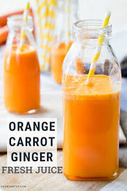 This Orange Carrot And Ginger Juice Is So Refreshing Packed With Vitamin C Beta Carotene B Vitamins And Breakfast Juice Ginger Juice Healthy Juice Recipes
